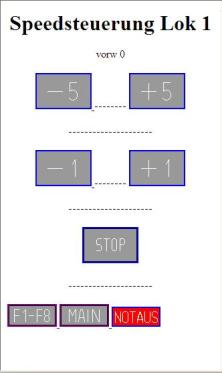 Speed-Steuerung Lok 1
